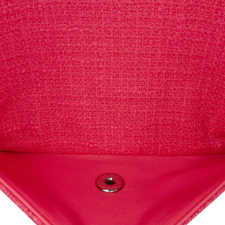 Chanel Medium Classic Tweed Beaded Flower Double rabat