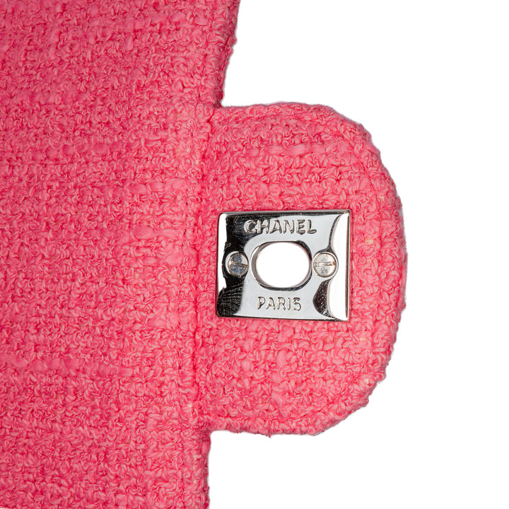 Chanel Medium Classic Tweed Beaded Flower Double rabat