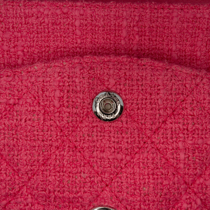 Chanel Medium Classic Tweed Beaded Flower Double rabat
