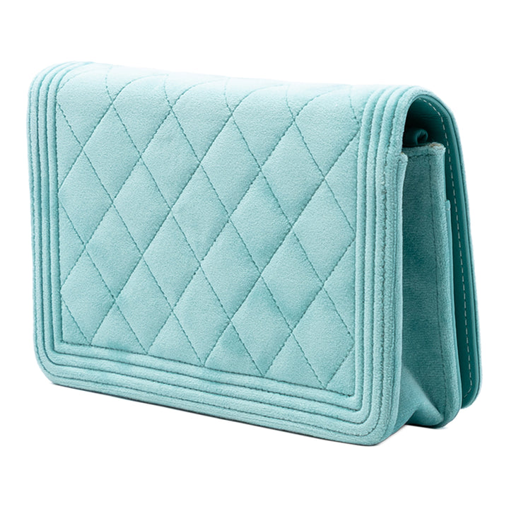 Chanel Matelassé Velours Boy Wallet on Chain