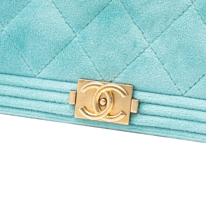 Chanel Matelassé Velours Boy Wallet on Chain
