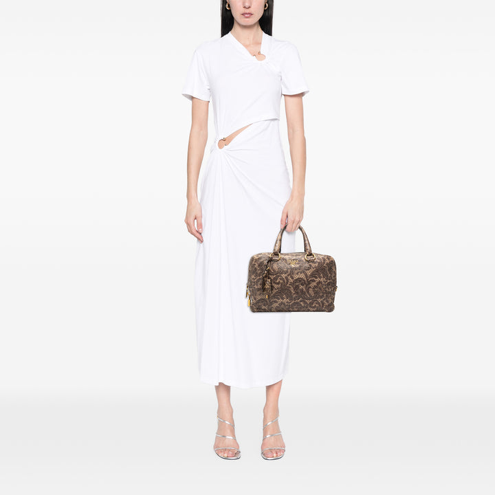 Prada Cervo Lux Lace Print Bauletto Sac à main
