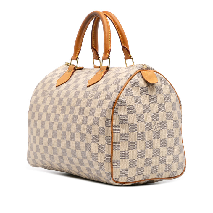 Damier Azur Speedy 30 White - Gaby Paris