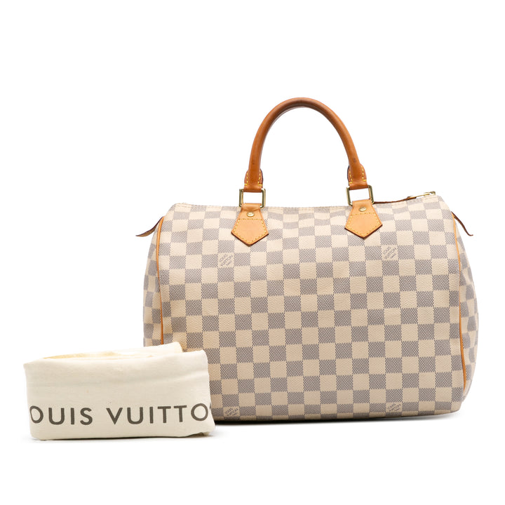 Damier Azur Speedy 30 White - Gaby Paris