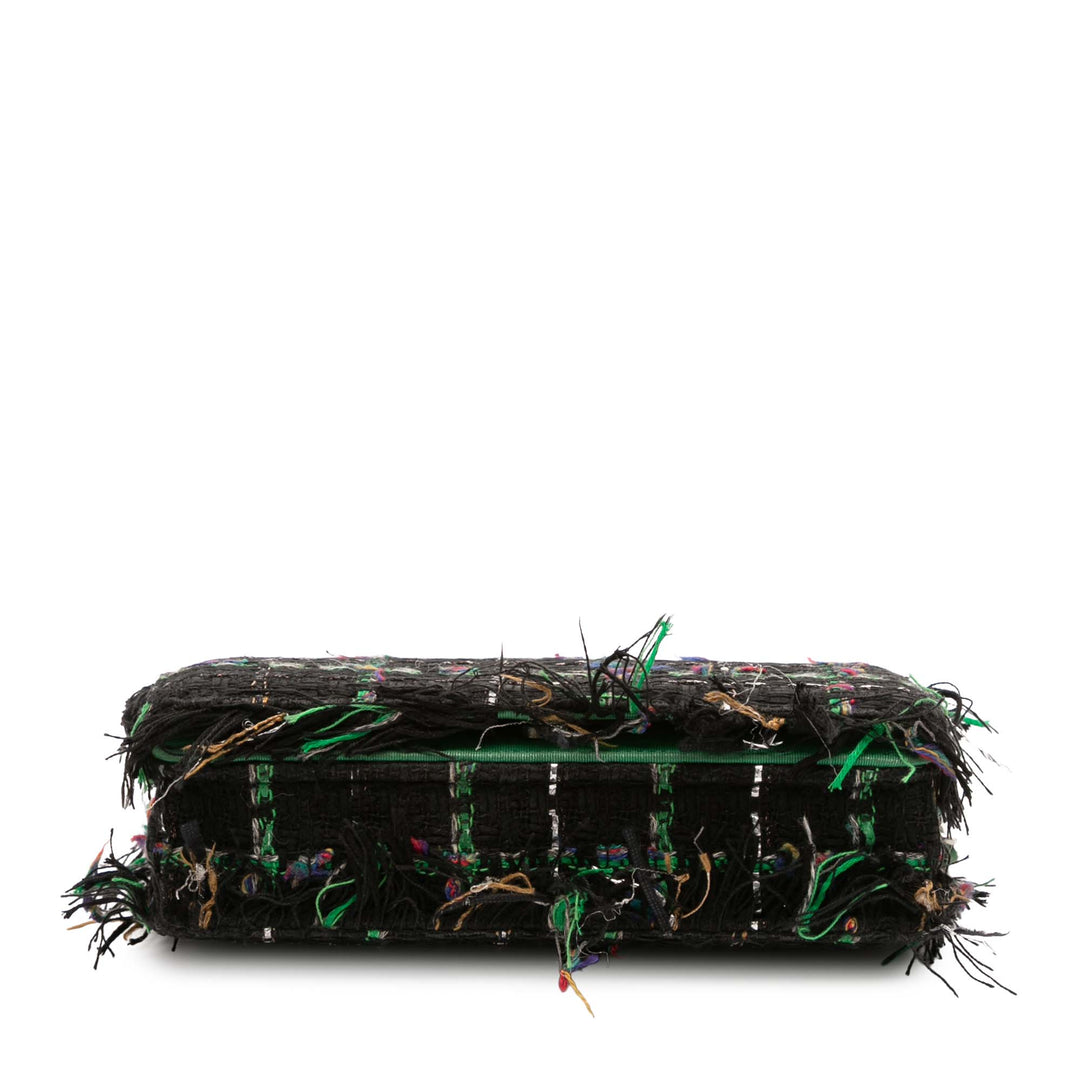 Chanel Quilted Boucle Tweed Robot Charm Wallet On Chain Noir