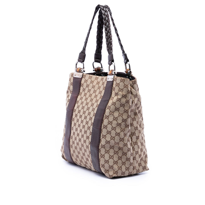 Gucci Large GG Toile Bamboo Libeccio Cabas