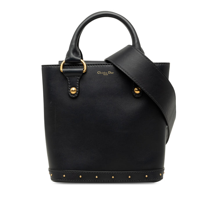 Dioravenue Sac seau Petit Cuir de veau Noir