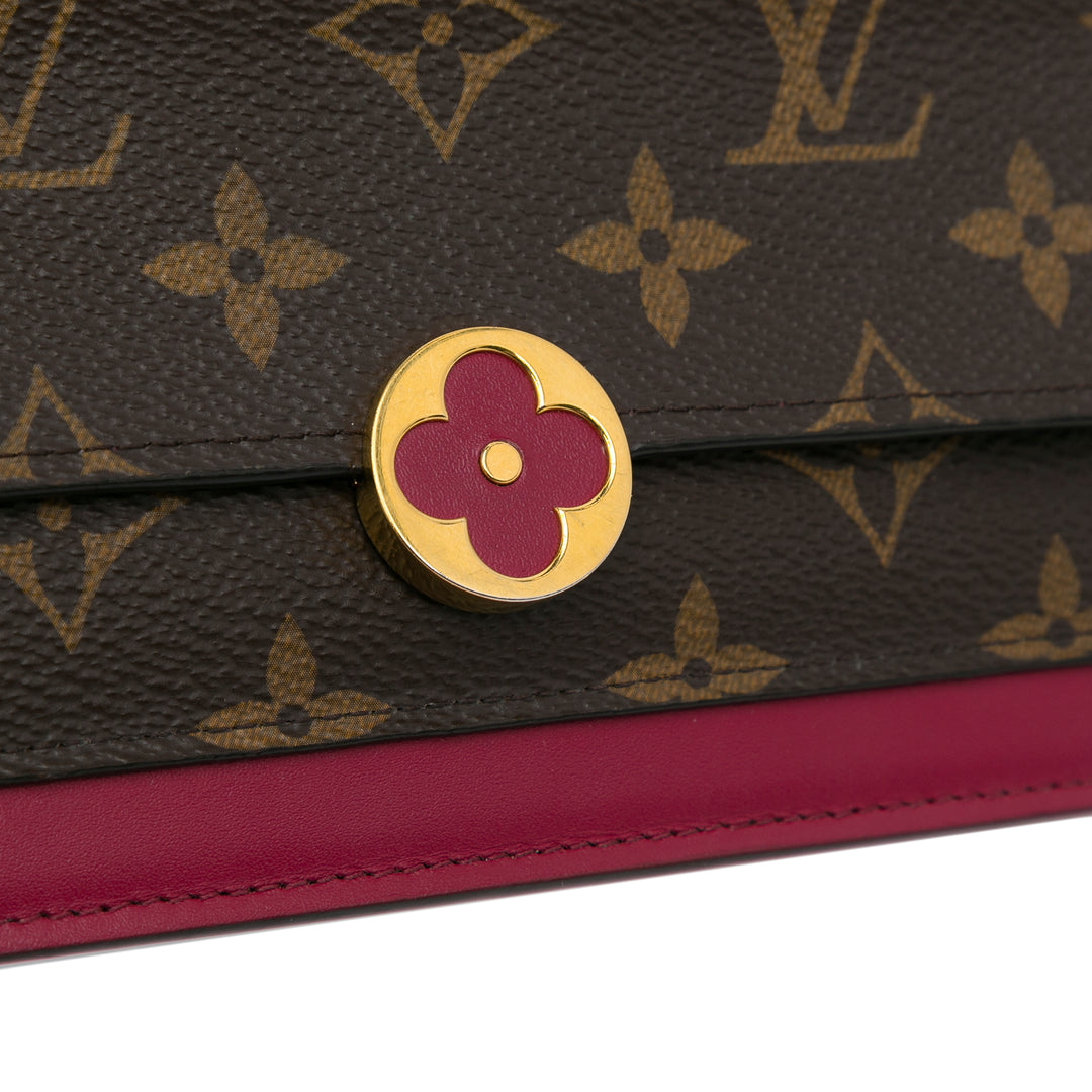 Monogram Flore Wallet On Chain Brown - Gaby Paris