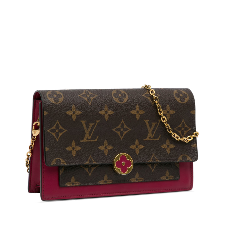 Monogram Flore Wallet On Chain Brown - Gaby Paris