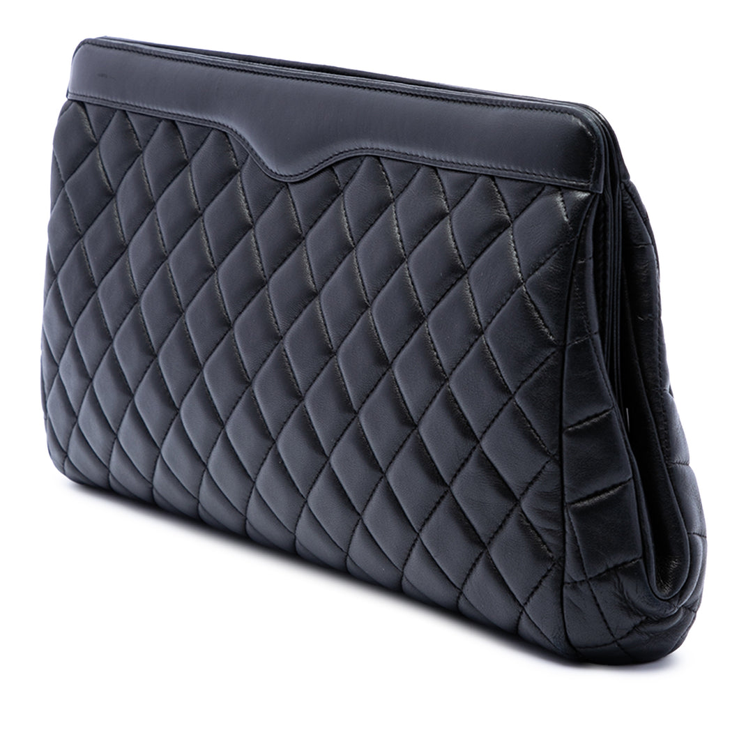Chanel CC Matelassé Cuir d’agneau Frame Pochette