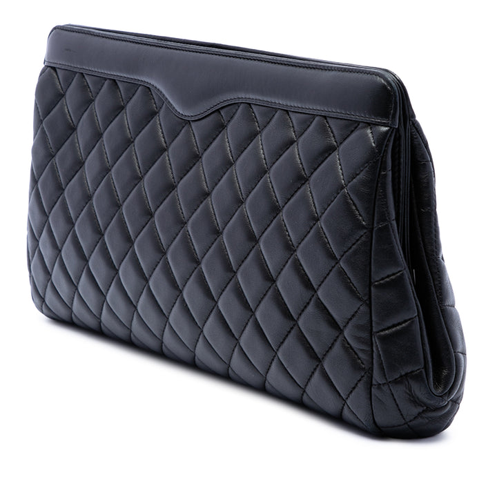 Chanel CC Matelassé Cuir d’agneau Frame Pochette