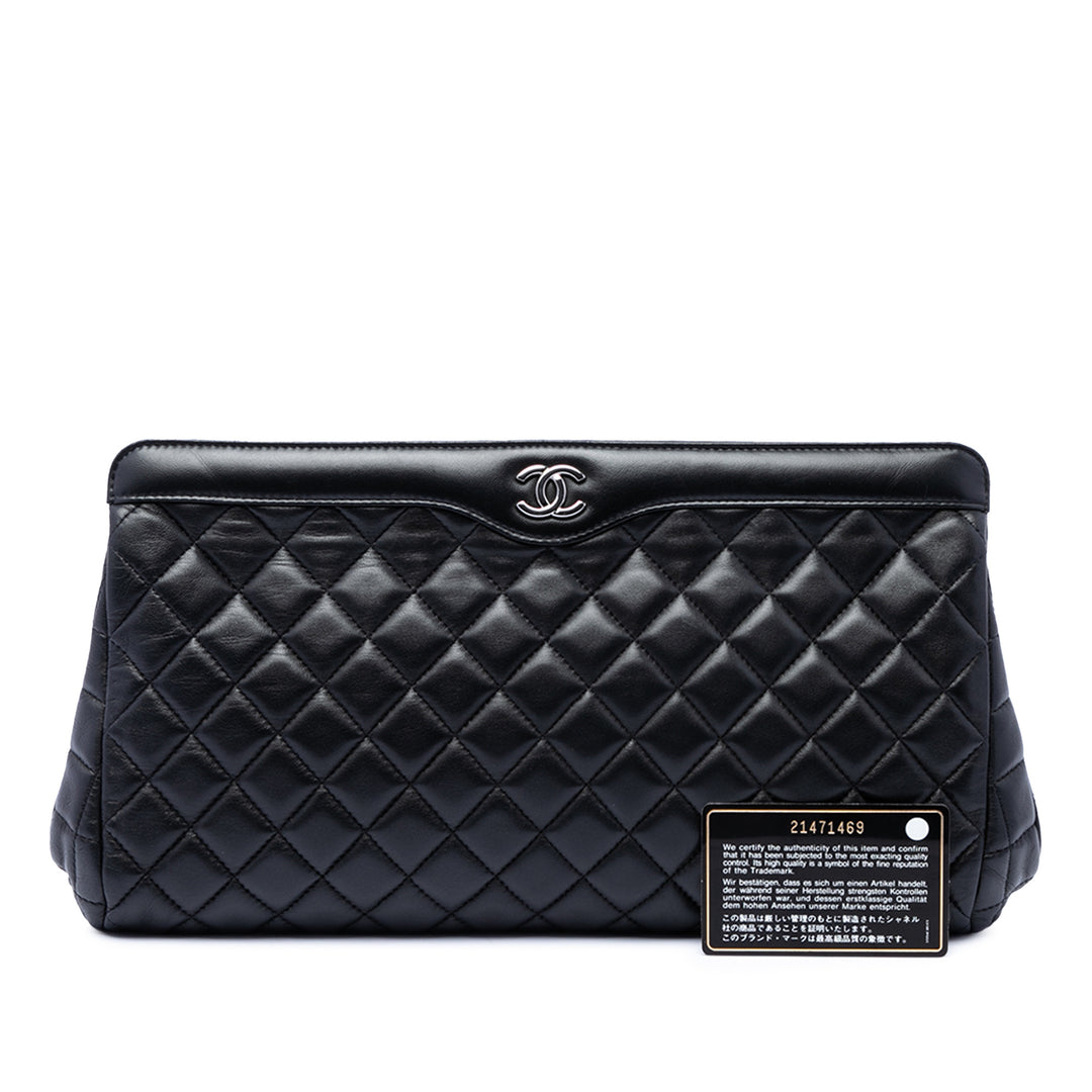 Chanel CC Matelassé Cuir d’agneau Frame Pochette