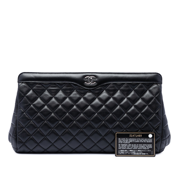 Chanel CC Matelassé Cuir d’agneau Frame Pochette