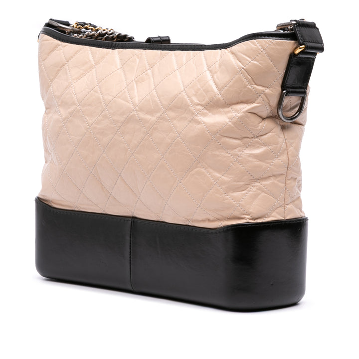 Chanel Large Aged Cuir de veau Gabrielle Sac porté croisé Marron