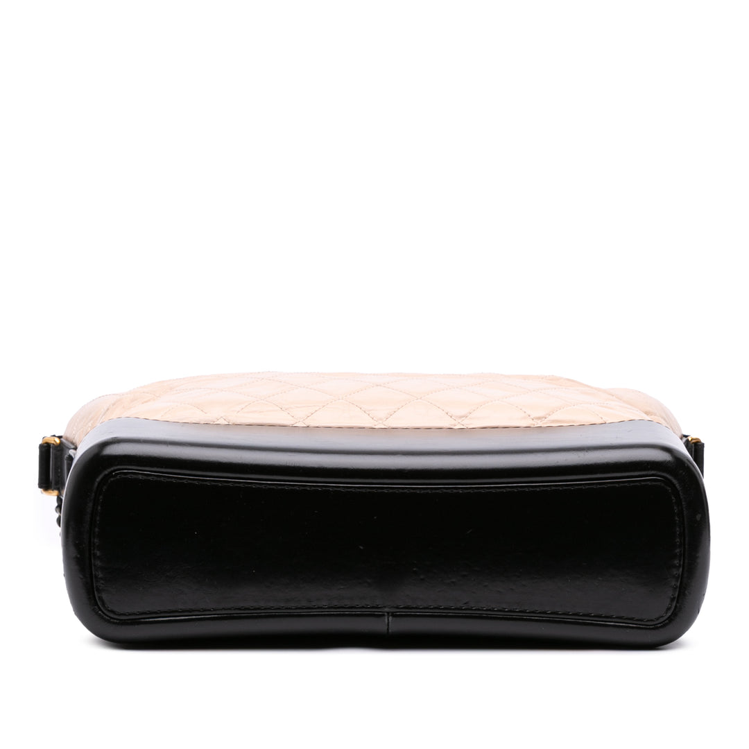 Chanel Large Aged Cuir de veau Gabrielle Sac porté croisé Marron