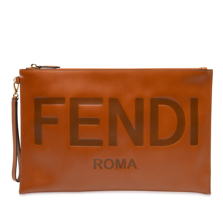 Fendi Cuir Logo Flat Pochette – GABY PARIS Authentique