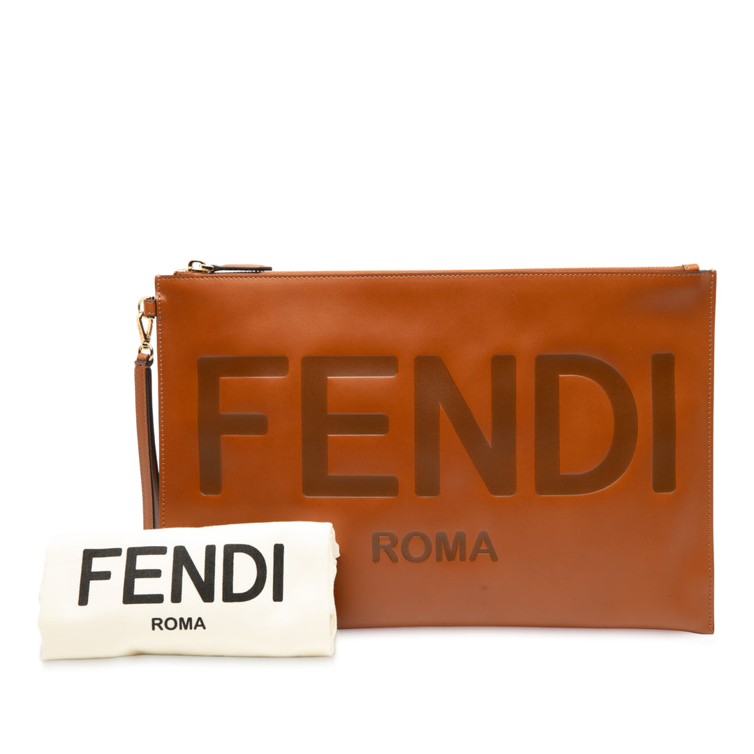 Fendi Cuir Logo Flat Pochette – GABY PARIS Authentique