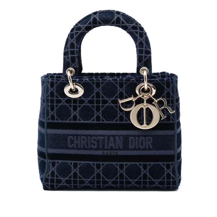 Dior Lady D-Lite Cannage Moyen Bleu – vue principale – GABY PARIS