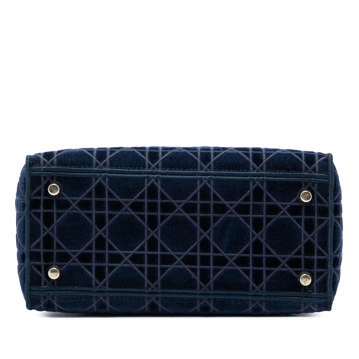 Dior Lady D-Lite Cannage Moyen Bleu – vue 3 – GABY PARIS