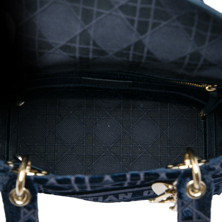 Dior Lady D-Lite Cannage Moyen Bleu – vue 4 – GABY PARIS