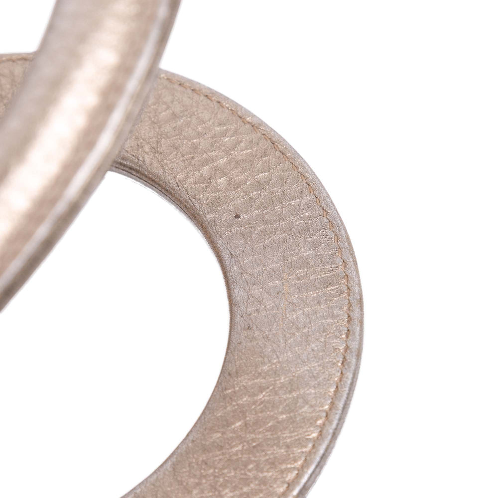 Small Metallic Grained Calfskin Cannage Supple Lady Dior Gold - Gaby Paris
