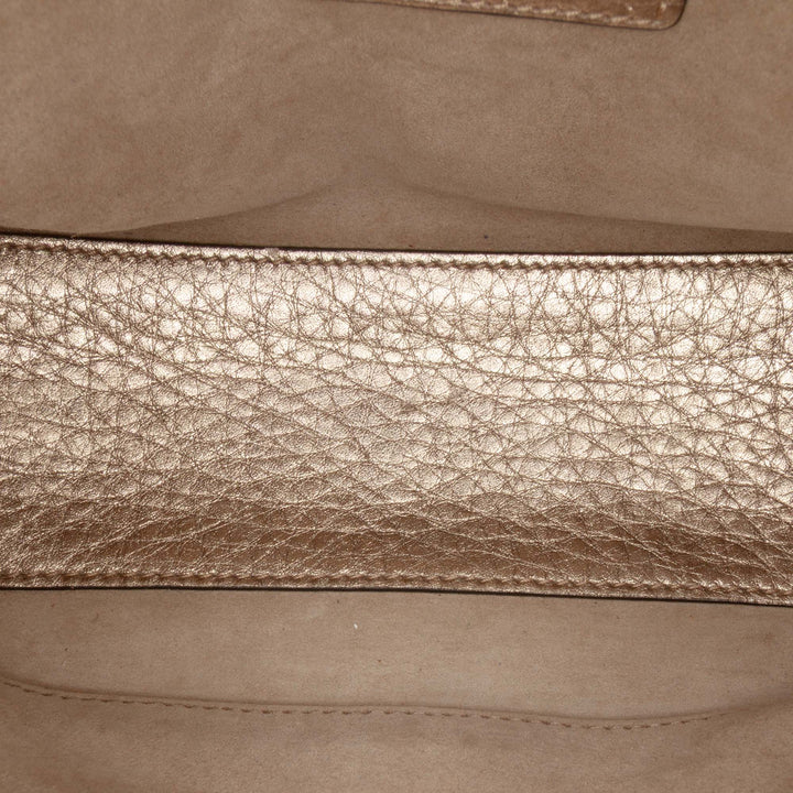 Small Metallic Grained Calfskin Cannage Supple Lady Dior Gold - Gaby Paris