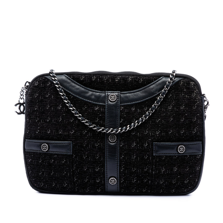 Chanel Édition limitée Tweed Girl Jacket Pochette avec chaîne