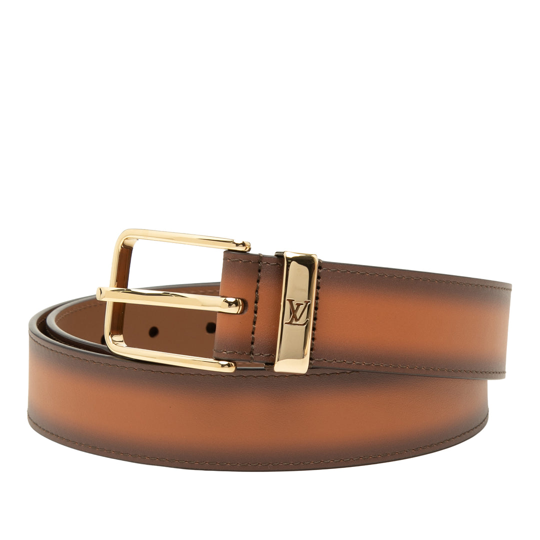 Patinated Pont Neuf Ceinture Cuir de veau Marron