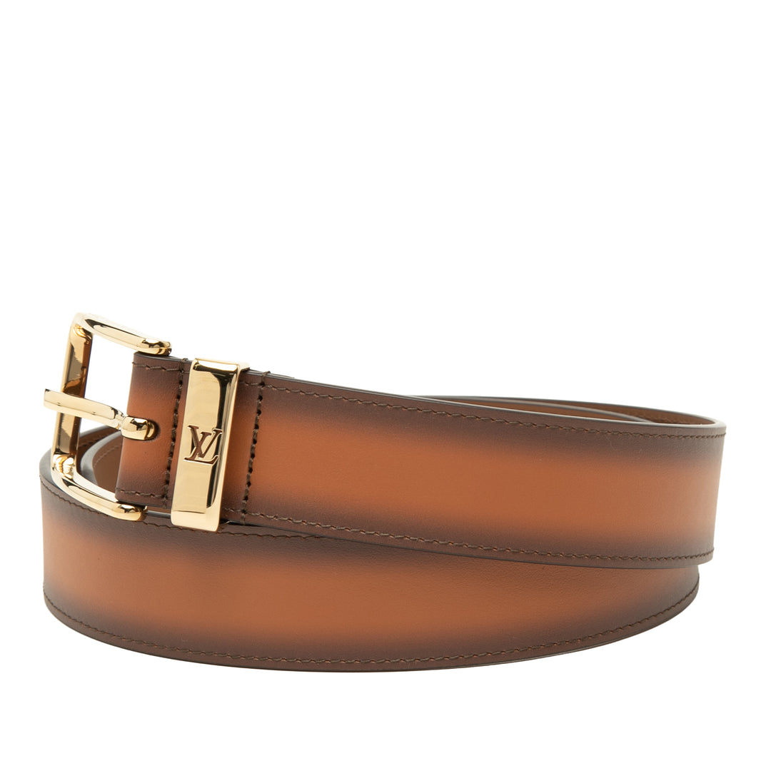 Patinated Pont Neuf Ceinture Cuir de veau Marron