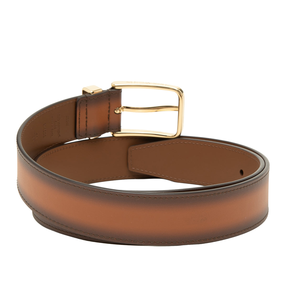 Patinated Pont Neuf Ceinture Cuir de veau Marron