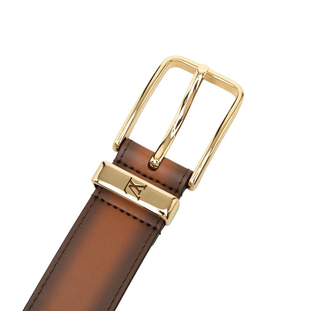 Patinated Pont Neuf Ceinture Cuir de veau Marron