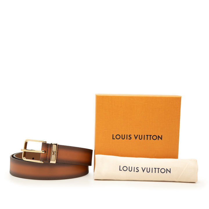 Patinated Pont Neuf Ceinture Cuir de veau Marron