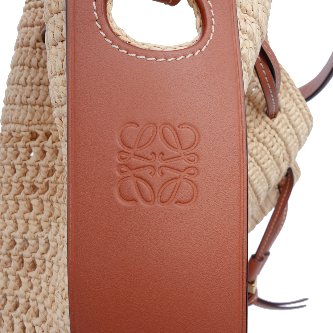 LOEWE Small Raffia et Cuir de veau Balloon Bucket Sac