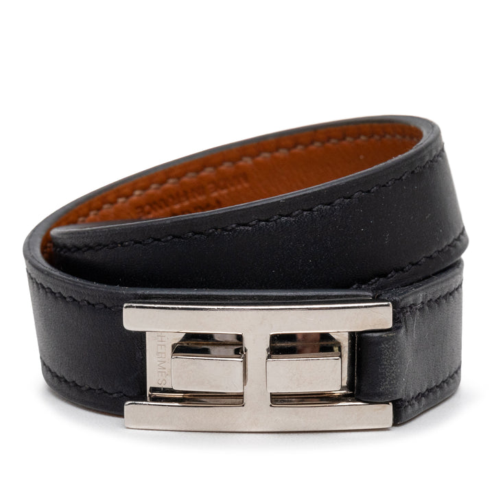 Hermès Drag Double Tour Wrap Bracelet T1 Cuir