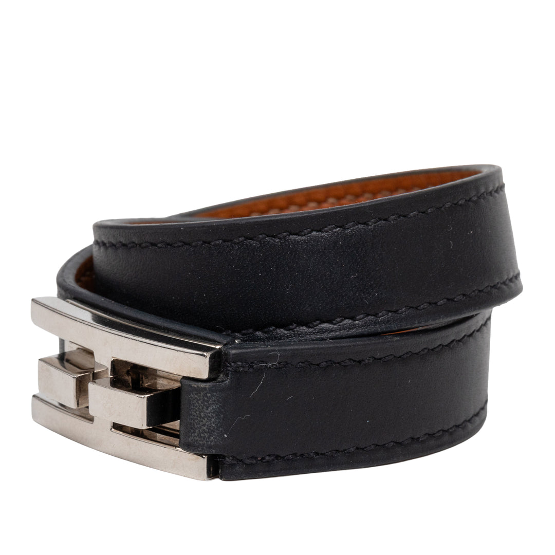 Hermès Drag Double Tour Wrap Bracelet T1 Cuir