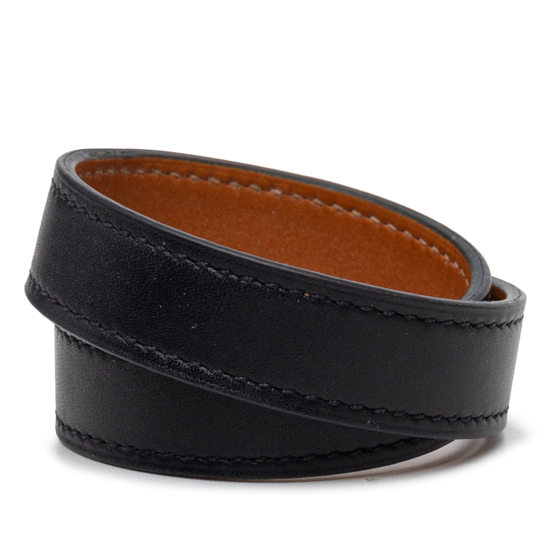 Hermès Drag Double Tour Wrap Bracelet T1 Cuir