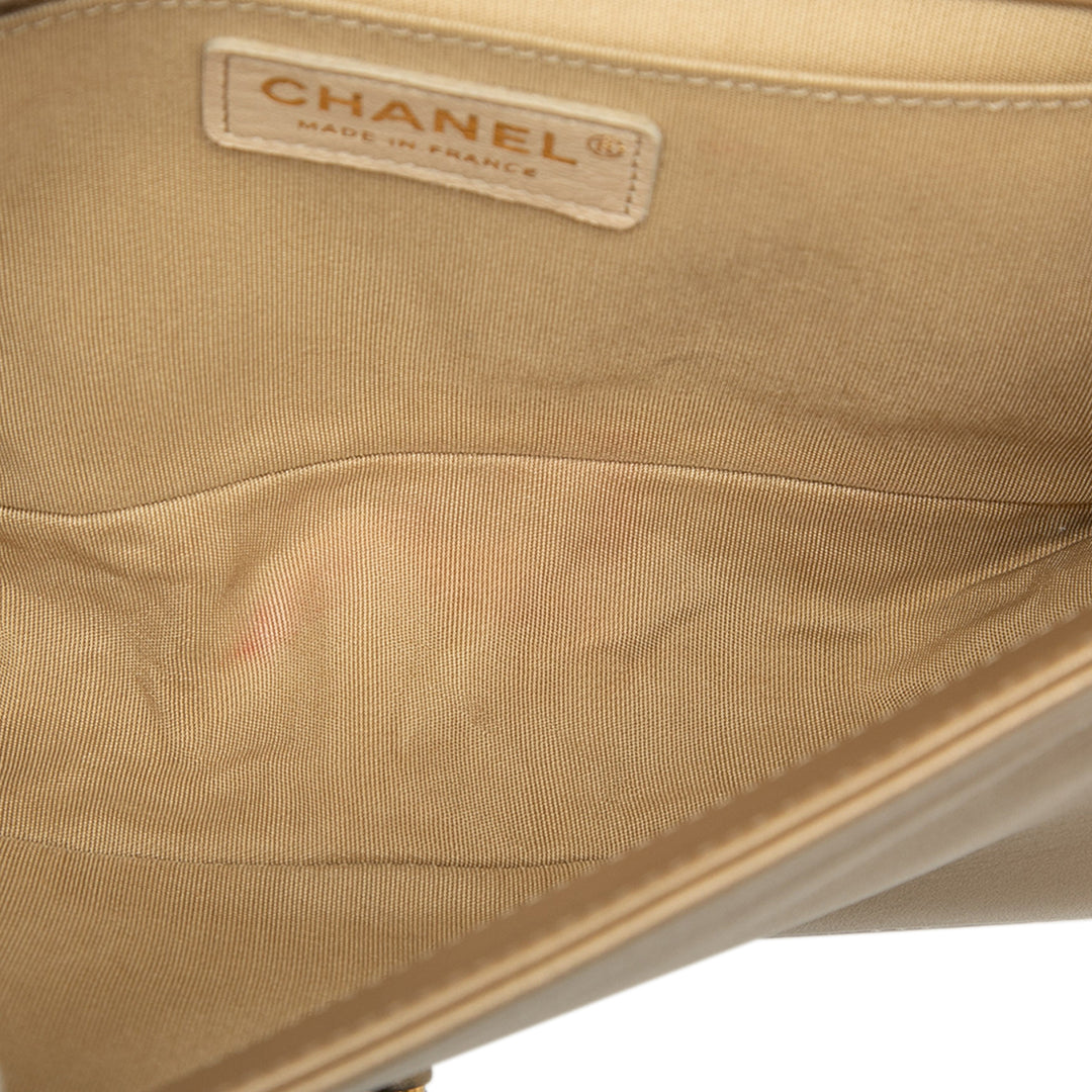 Chanel Old Medium Braided Metallic Cuir d’agneau Boy à rabat