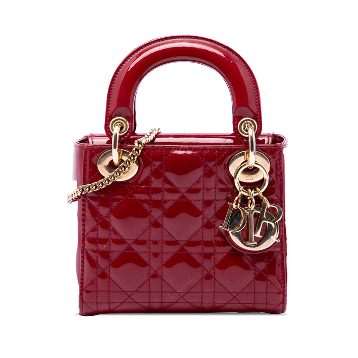 Dior Mini Cuir verni Cannage Lady Dior