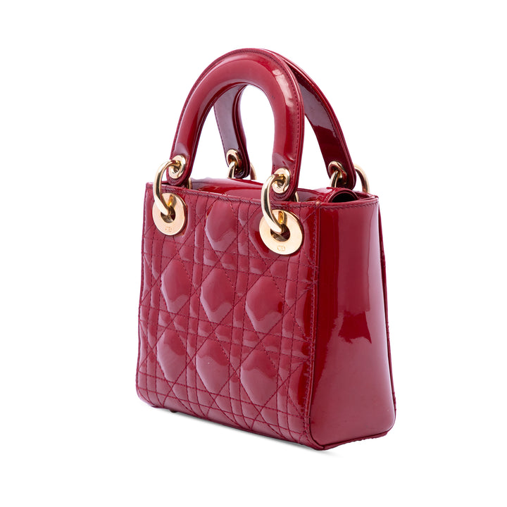 Dior Mini Cuir verni Cannage Lady Dior