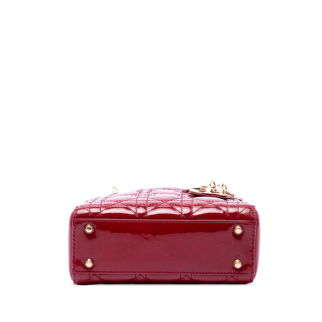 Dior Mini Cuir verni Cannage Lady Dior