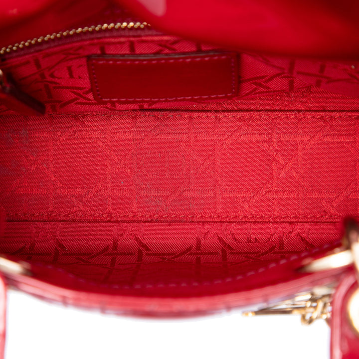 Dior Mini Cuir verni Cannage Lady Dior