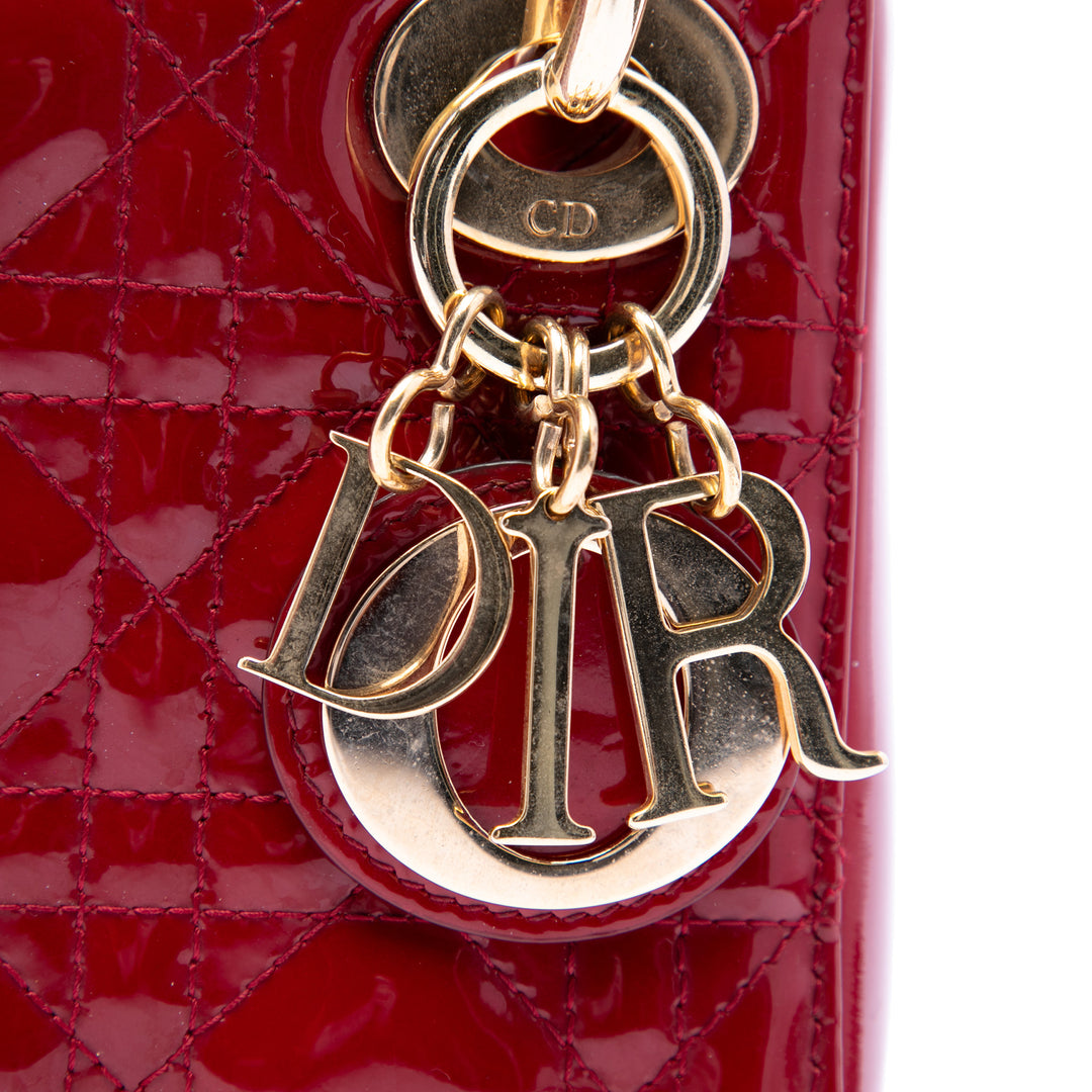 Dior Mini Cuir verni Cannage Lady Dior