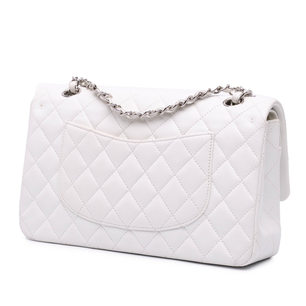 Medium Classic Caviar Double Flap White - Gaby Paris