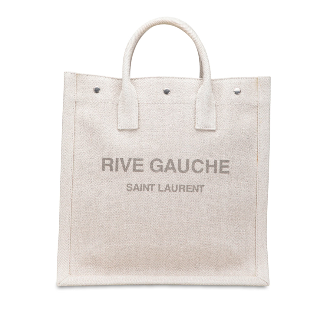 Saint Laurent Cabas Mixed Fibers Rive Gauche North South Marron – vue principale – GABY PARIS