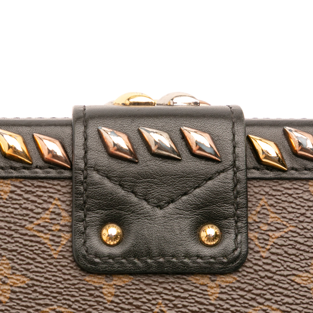 Monogram Studded Petite Malle Brown - Gaby Paris