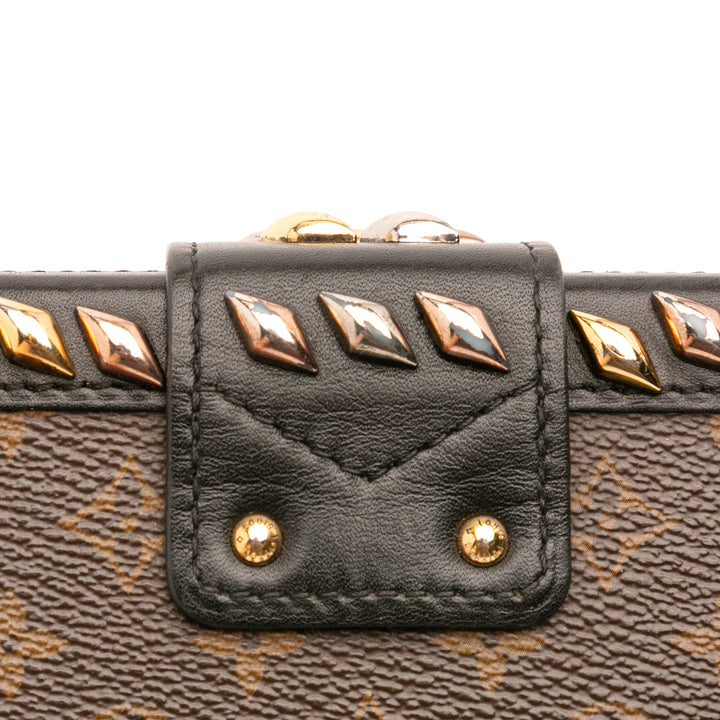 Monogram Studded Petite Malle Brown - Gaby Paris