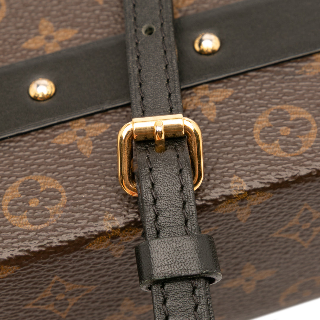 Monogram Studded Petite Malle Brown - Gaby Paris