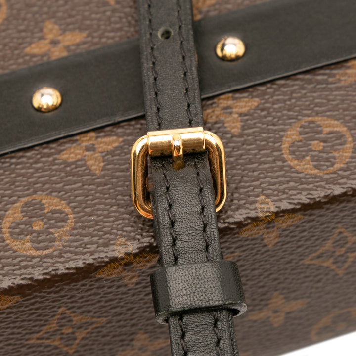 Monogram Studded Petite Malle Brown - Gaby Paris