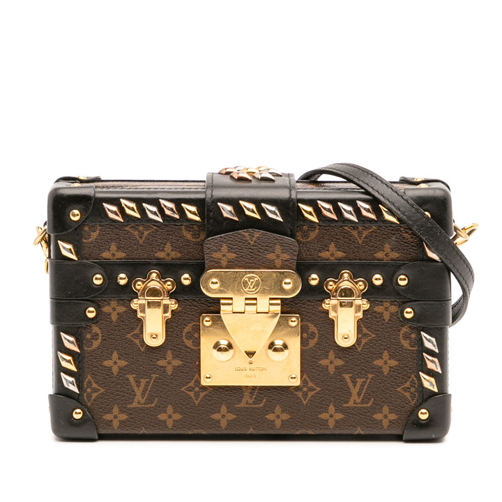 Monogram Studded Petite Malle Brown - Gaby Paris