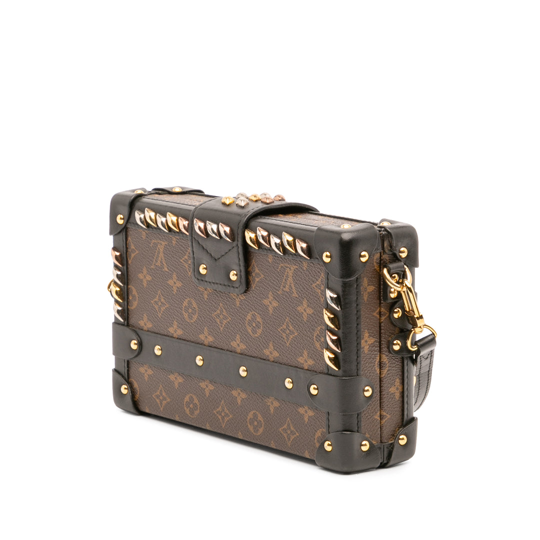 Monogram Studded Petite Malle Brown - Gaby Paris